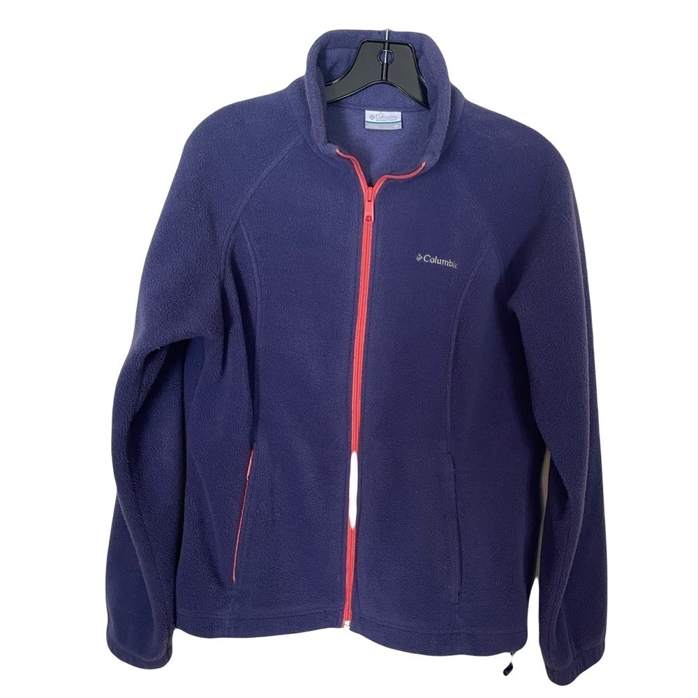 Columbia sportswear company women’s jacket purple full zipper pink trim size M